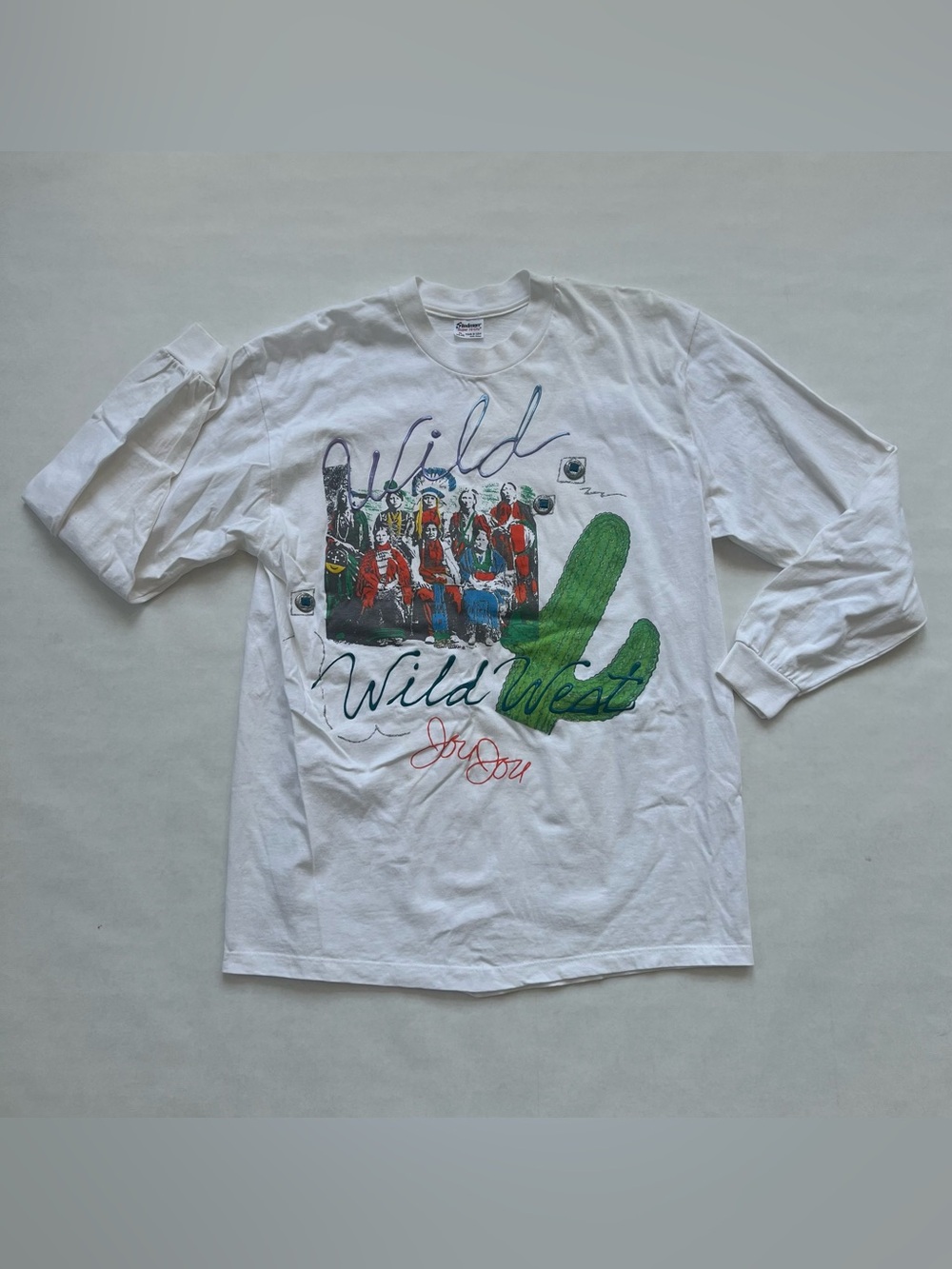 Vintage 90s Jou Jou Wild West Native American Long Sleeved Tee Size XL